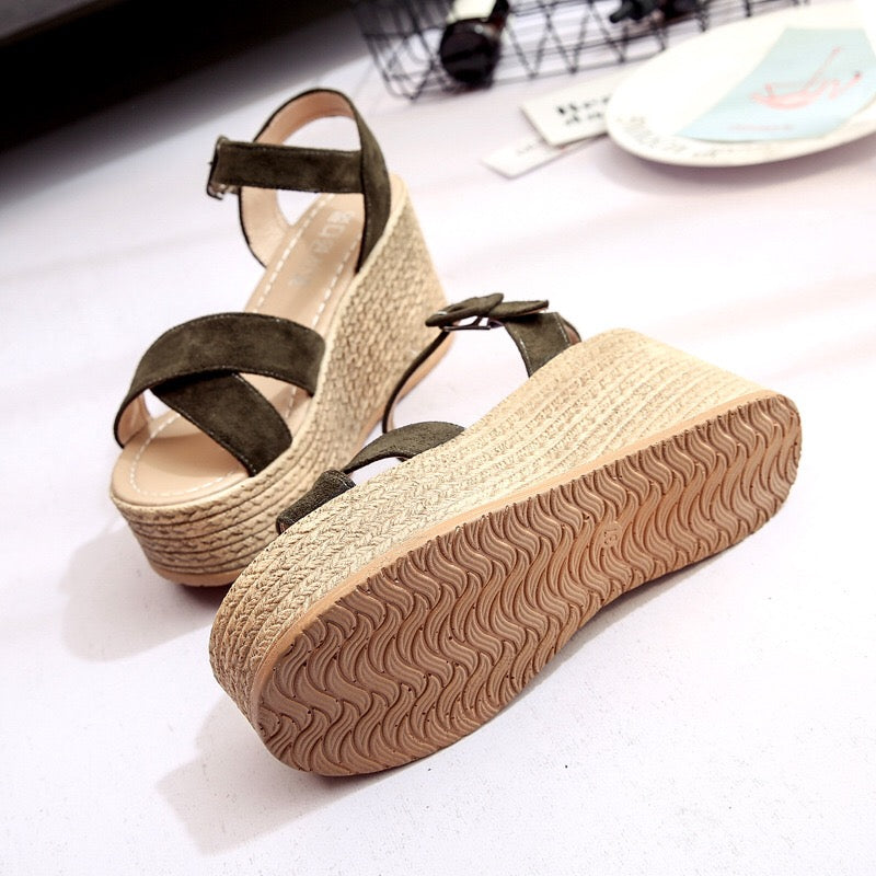 Ankle Strap Espadrille Wedge Sandals