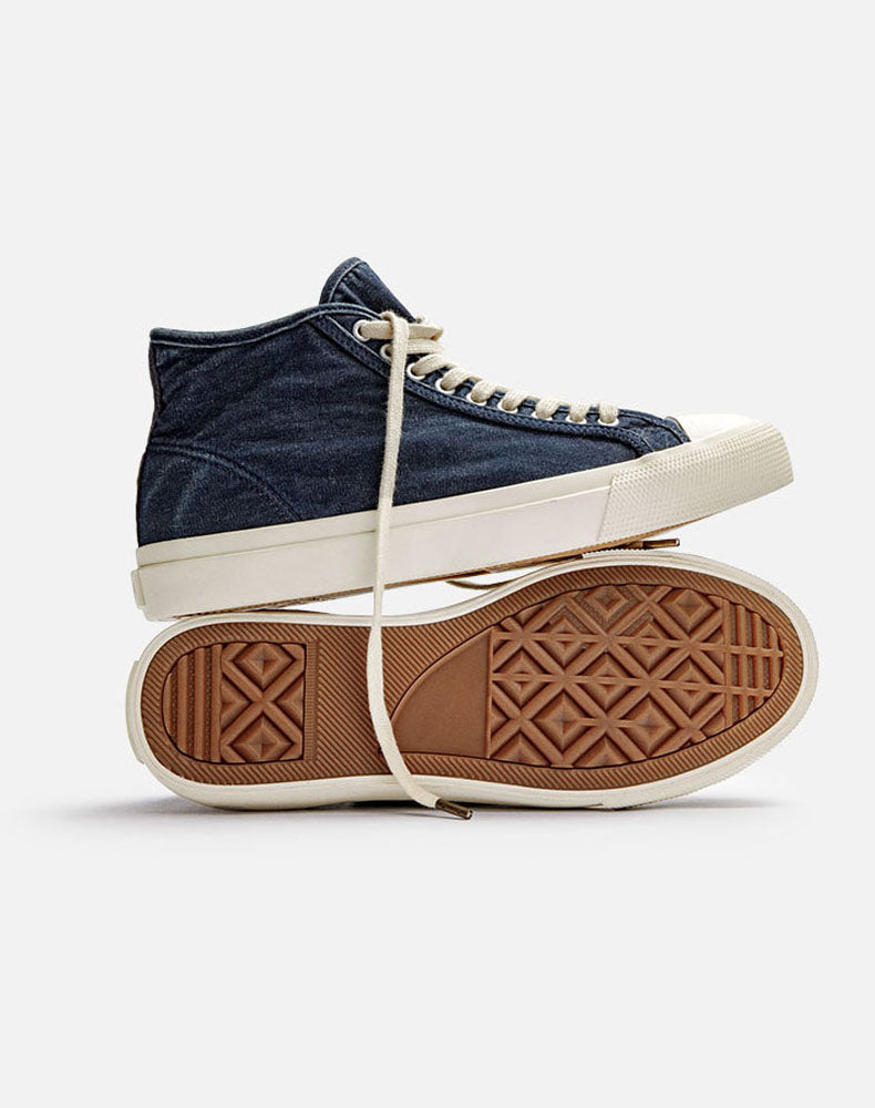 All-Match Casual Washed Denim High-Top Unisex Canvas Shoes