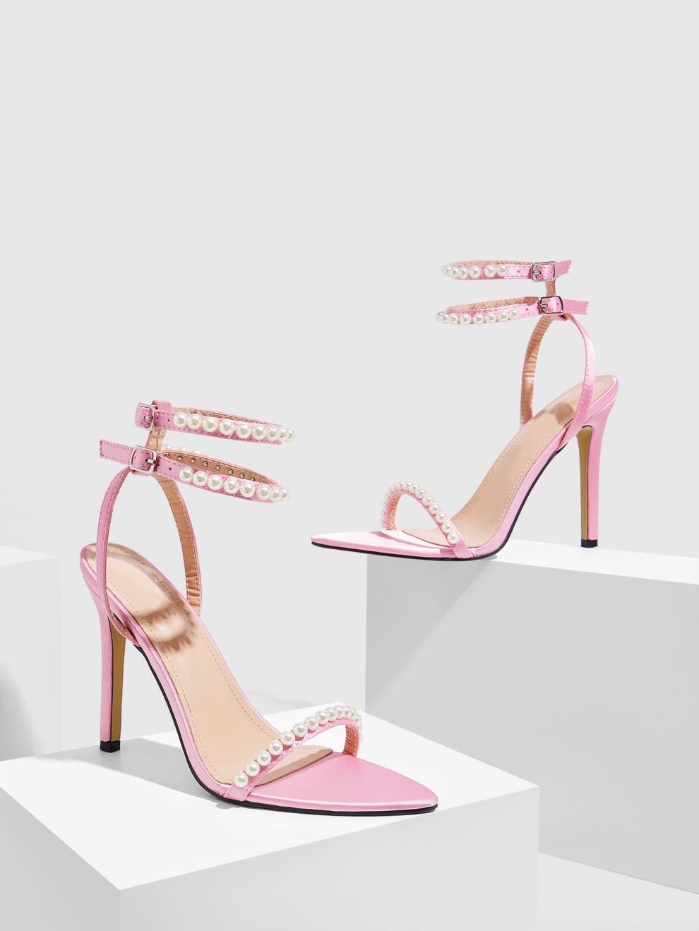 Pearl Embellished Stilettos  Heel