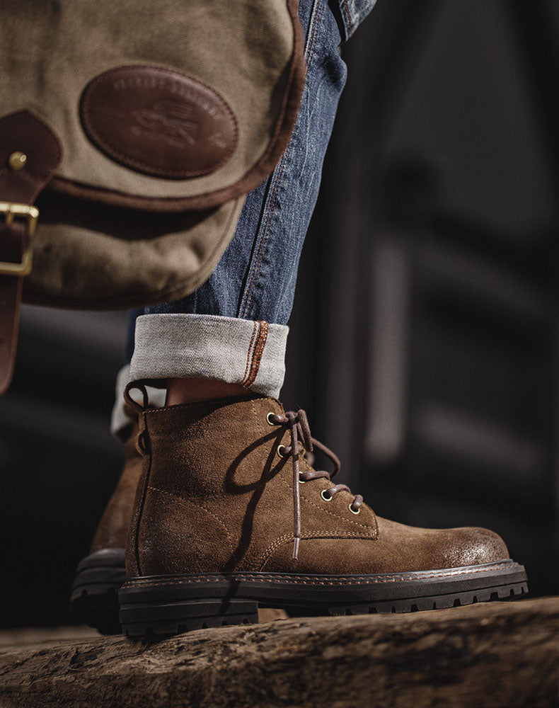 Casual Middle-Cut Brown Retro Tooling Martin Men's Desert Boot