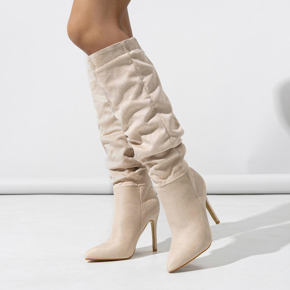 Mid-Calf Stiletto Slip-On Bboots