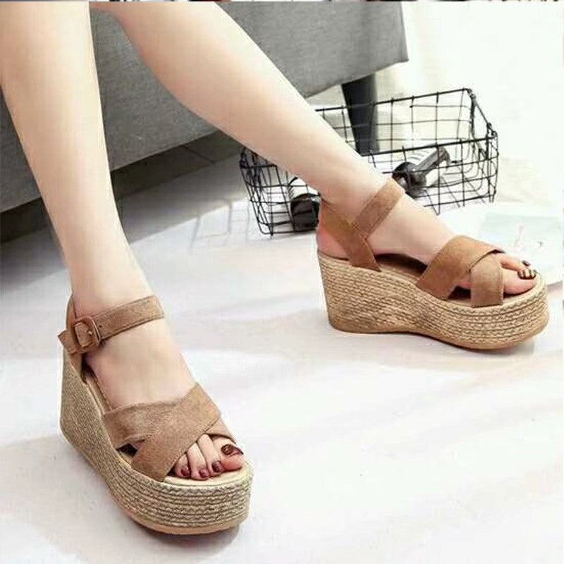 Ankle Strap Espadrille Wedge Sandals