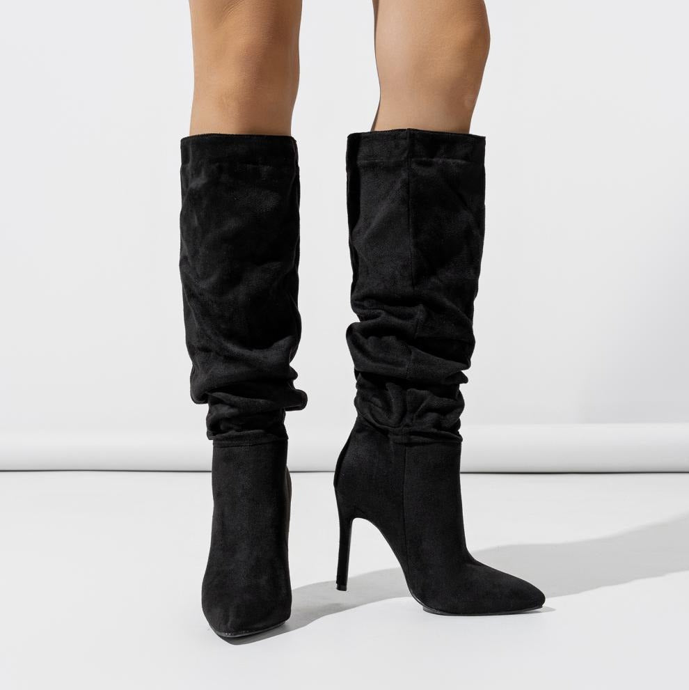 Mid-Calf Stiletto Slip-On Bboots