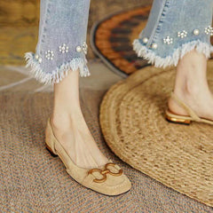 Dottie Suede Slingback Handmade Flats