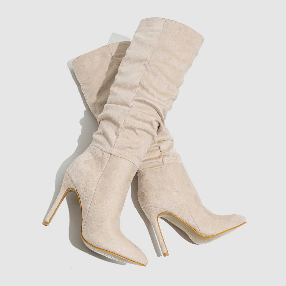 Mid-Calf Stiletto Slip-On Bboots