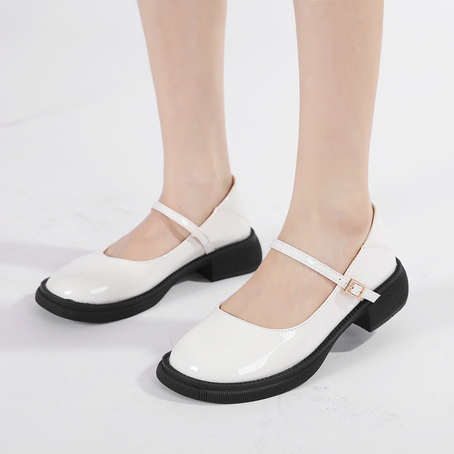 Buckled Square Toe Mary Jane Flats