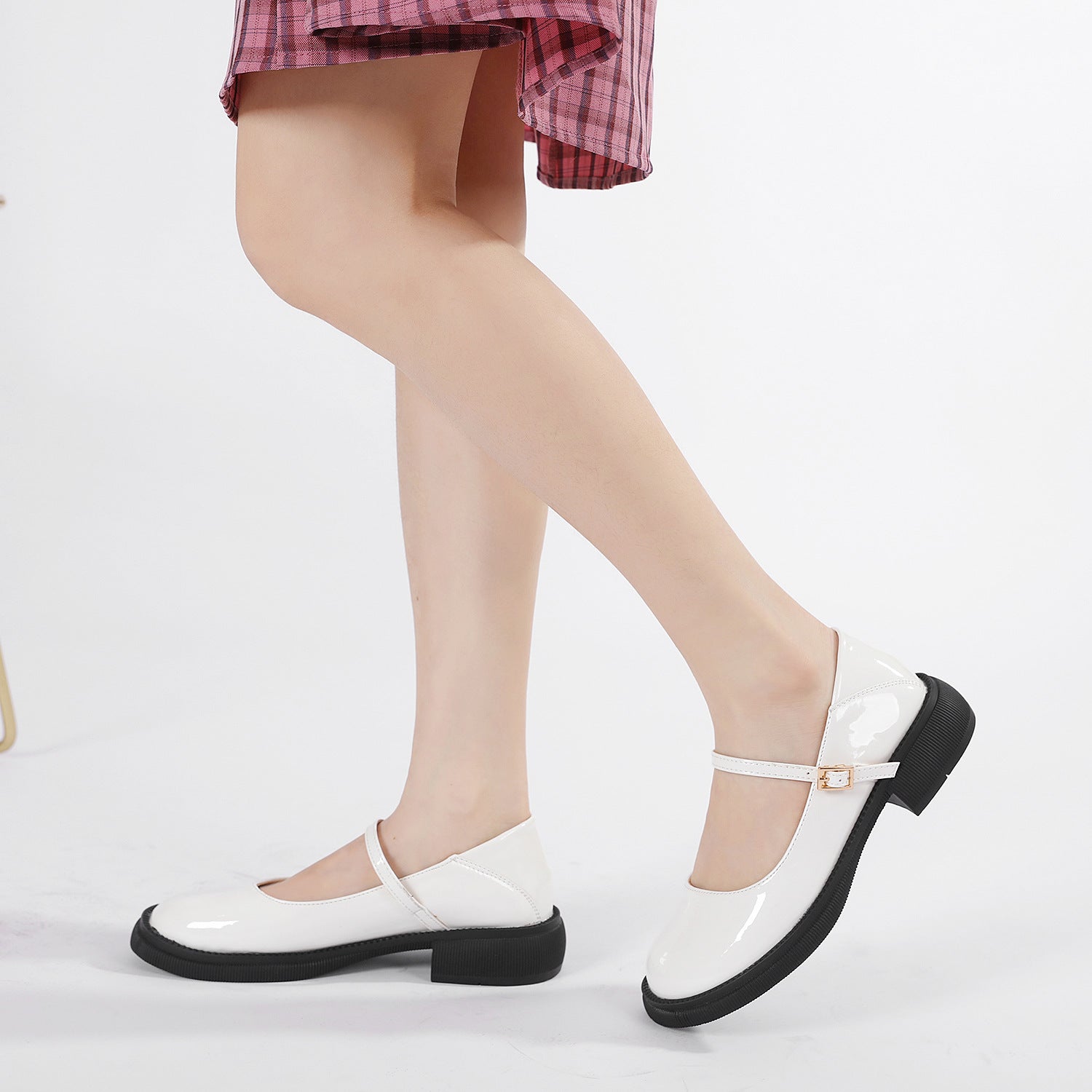 Buckled Square Toe Mary Jane Flats