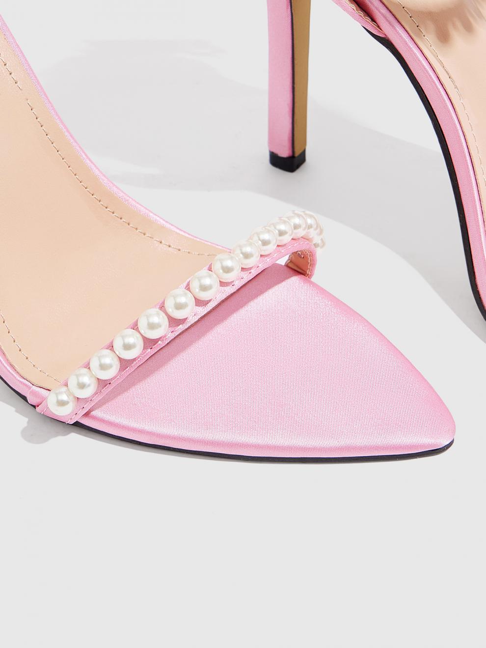 Pearl Embellished Stilettos  Heel