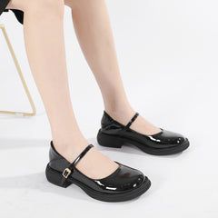 Buckled Square Toe Mary Jane Flats