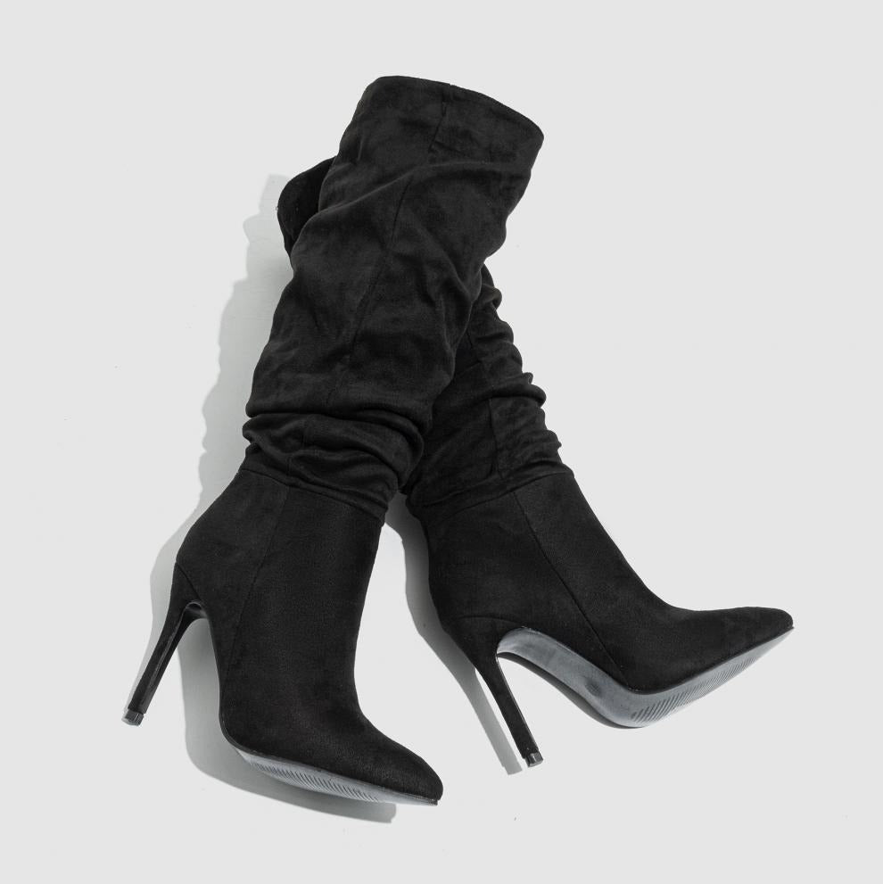 Mid-Calf Stiletto Slip-On Bboots