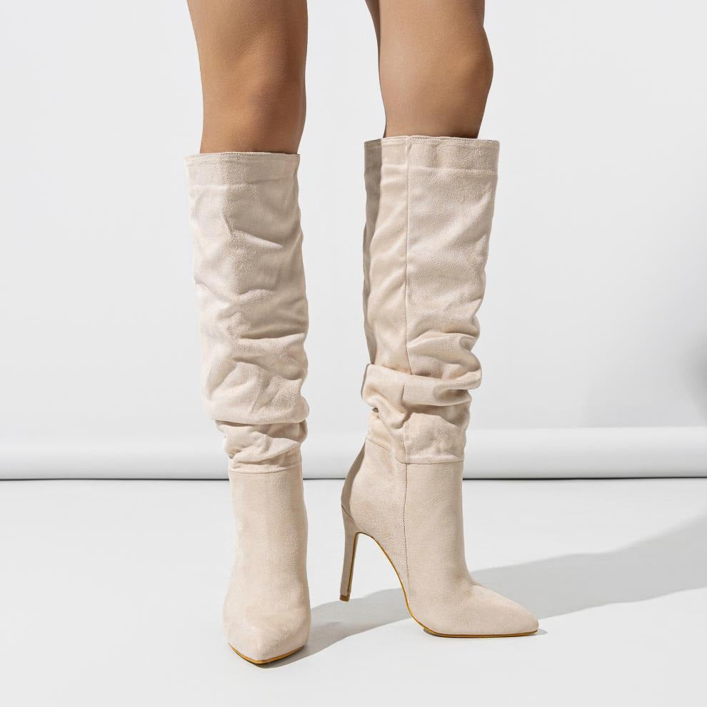 Mid-Calf Stiletto Slip-On Bboots