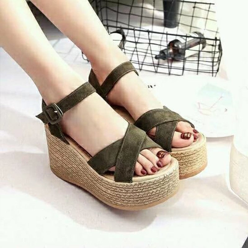 Ankle Strap Espadrille Wedge Sandals