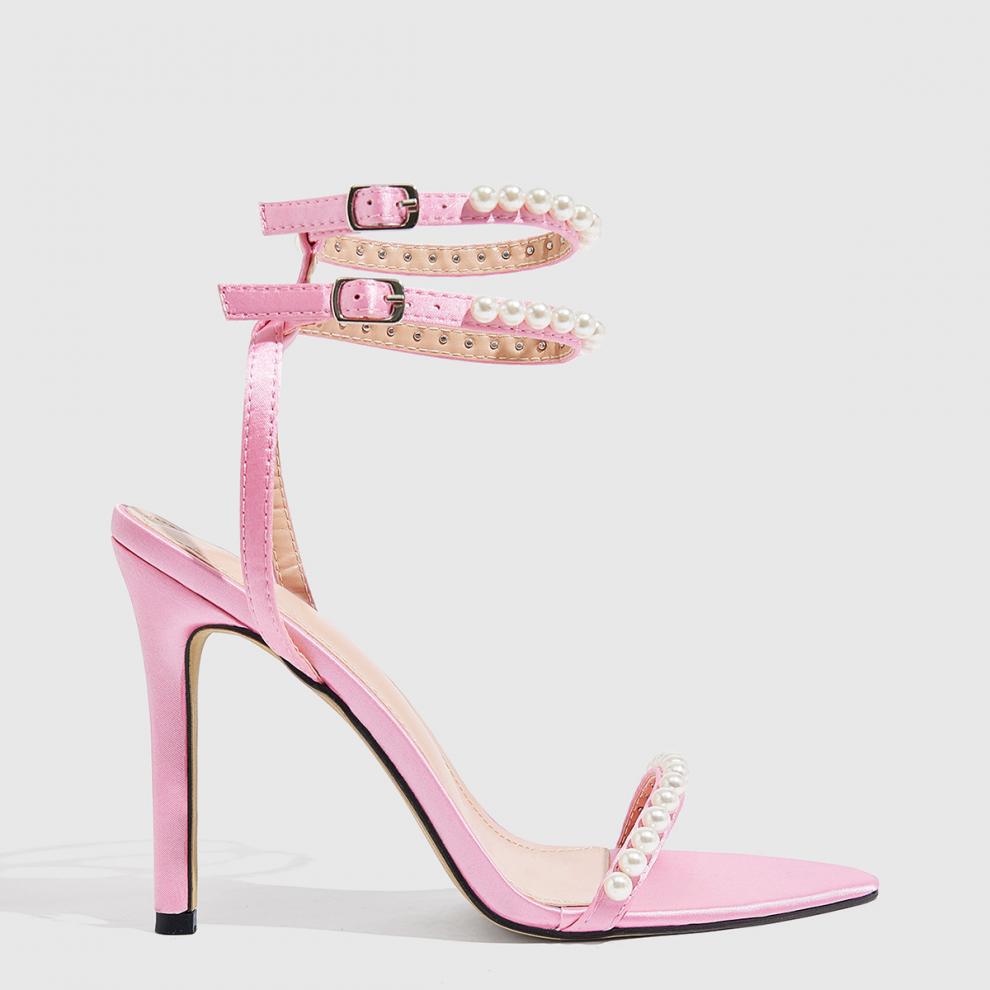 Pearl Embellished Stilettos  Heel