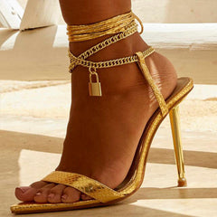 Chain High-Heel Sandals