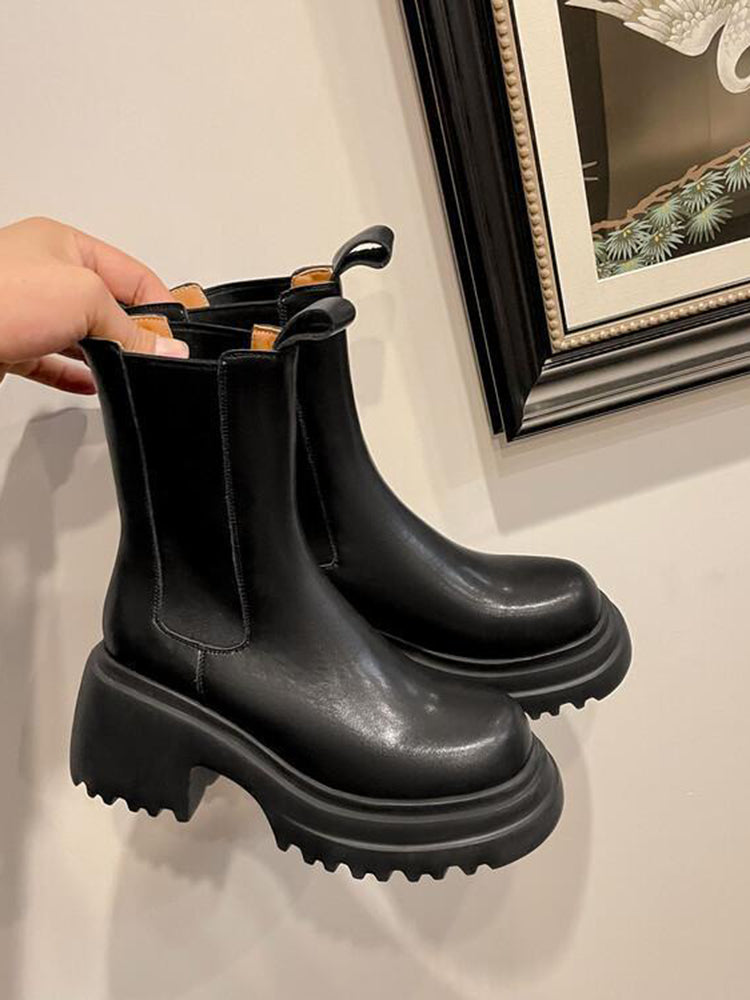 Chunky Heel Ankle Boots