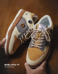 Zapatos casuales versátiles para hombre con suela gruesa y diseño retro con botones