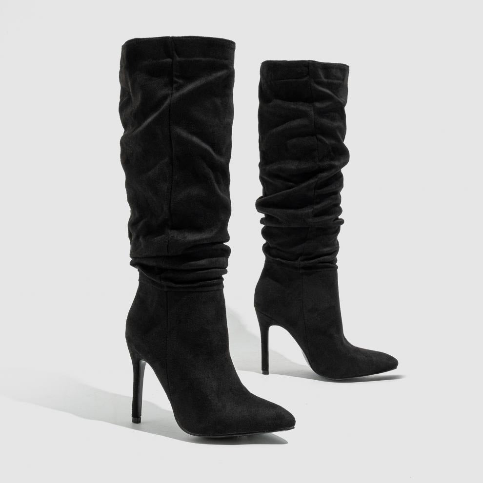 Mid-Calf Stiletto Slip-On Bboots
