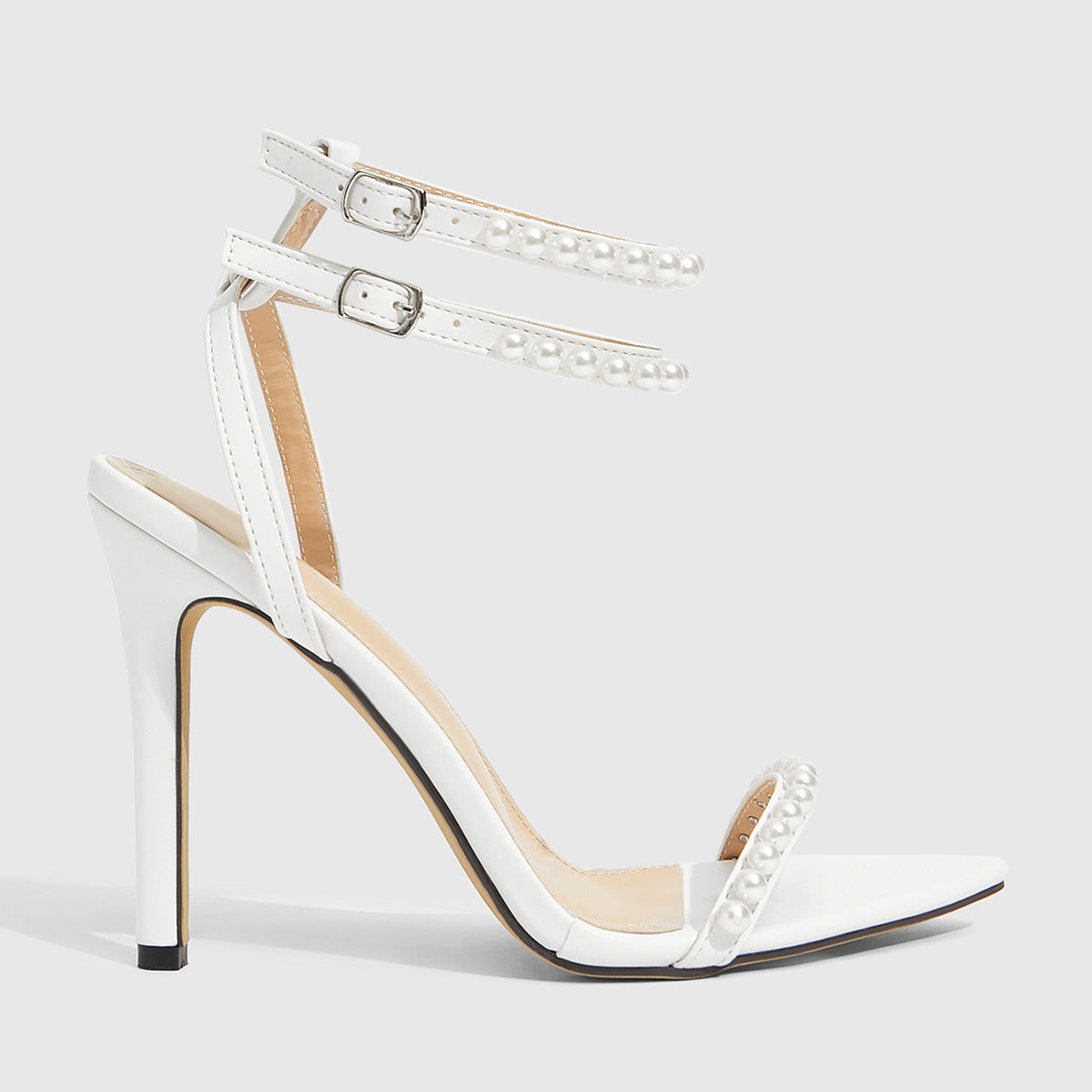 Pearl Embellished Stilettos  Heel