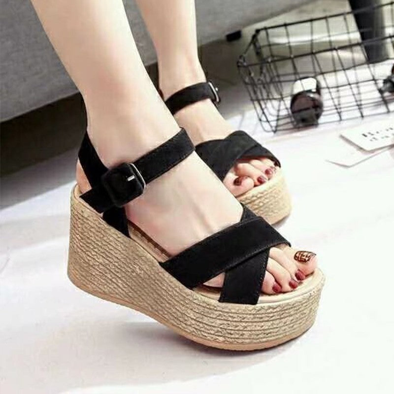 Ankle Strap Espadrille Wedge Sandals