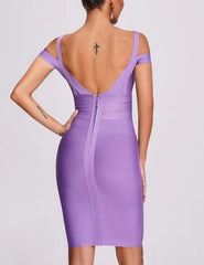 Lavender Cut Out Midi Bandage Dress