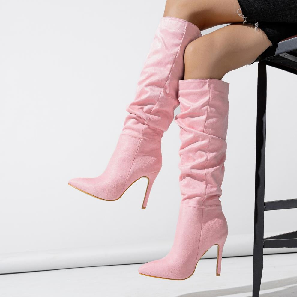 Mid-Calf Stiletto Slip-On Bboots