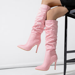 Mid-Calf Stiletto Slip-On Bboots