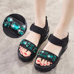 Cute Beans Velcro Side Closure Sandals