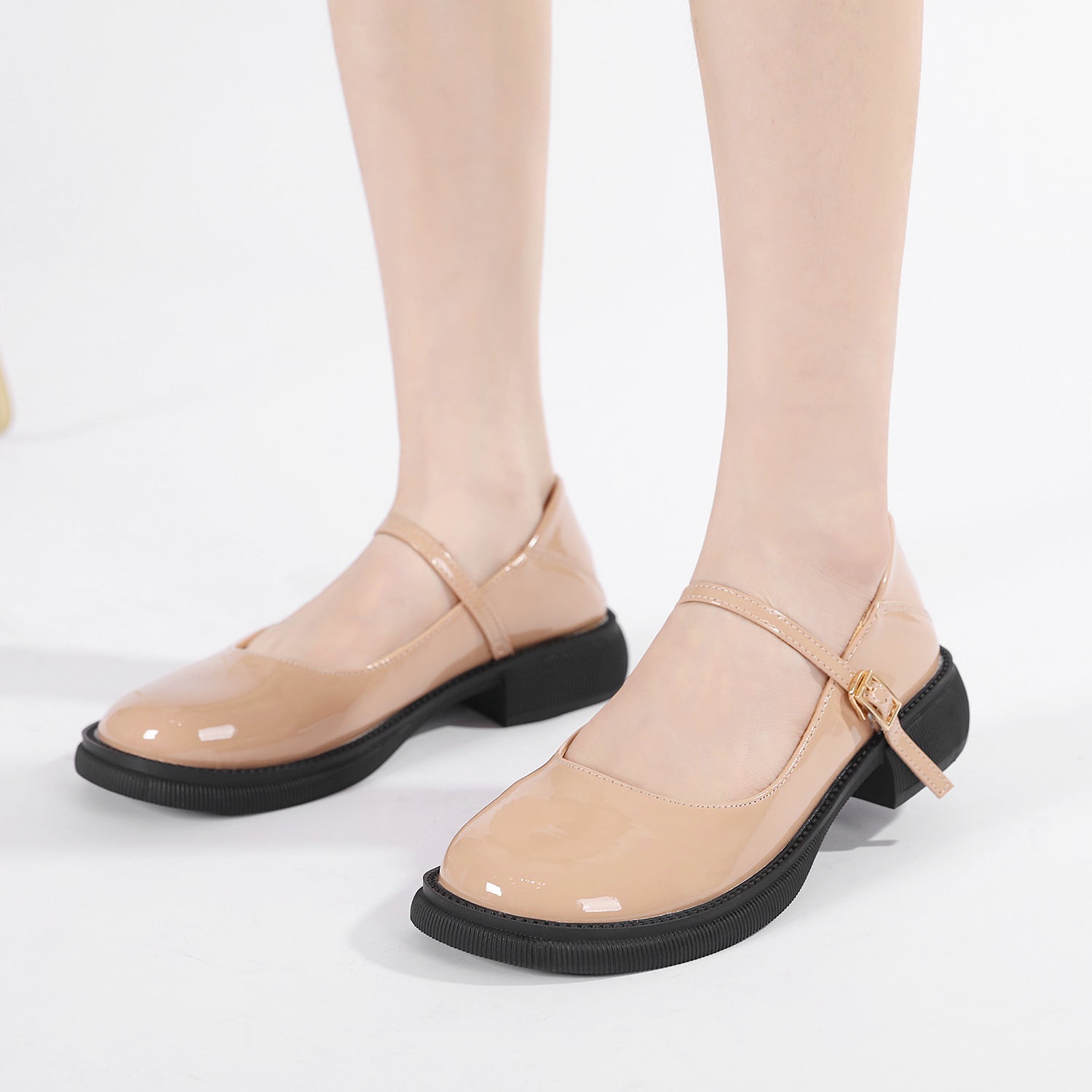 Buckled Square Toe Mary Jane Flats