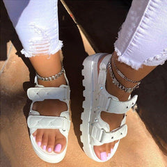 Chain Adjusting Buckle Thick Sole Sandals