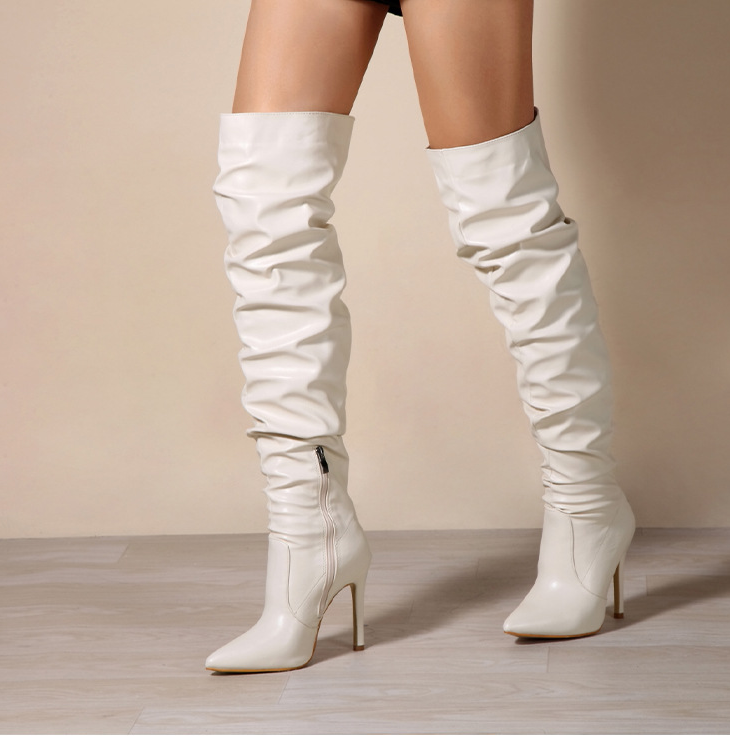 Elastic Over-The-Knee High Boots Heels