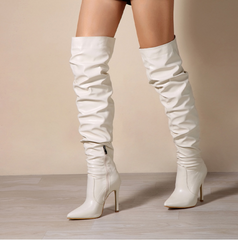 Elastic Over-The-Knee High Boots Heels