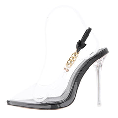 Clear Chain Slingback Heel