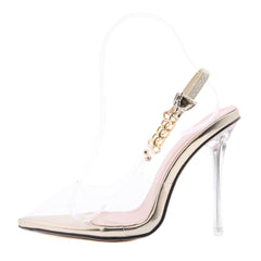 Clear Chain Slingback Heel