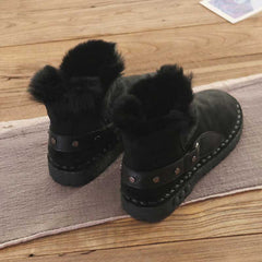 Rabbit Fur Winter Rivet Comfortable Women's Boots