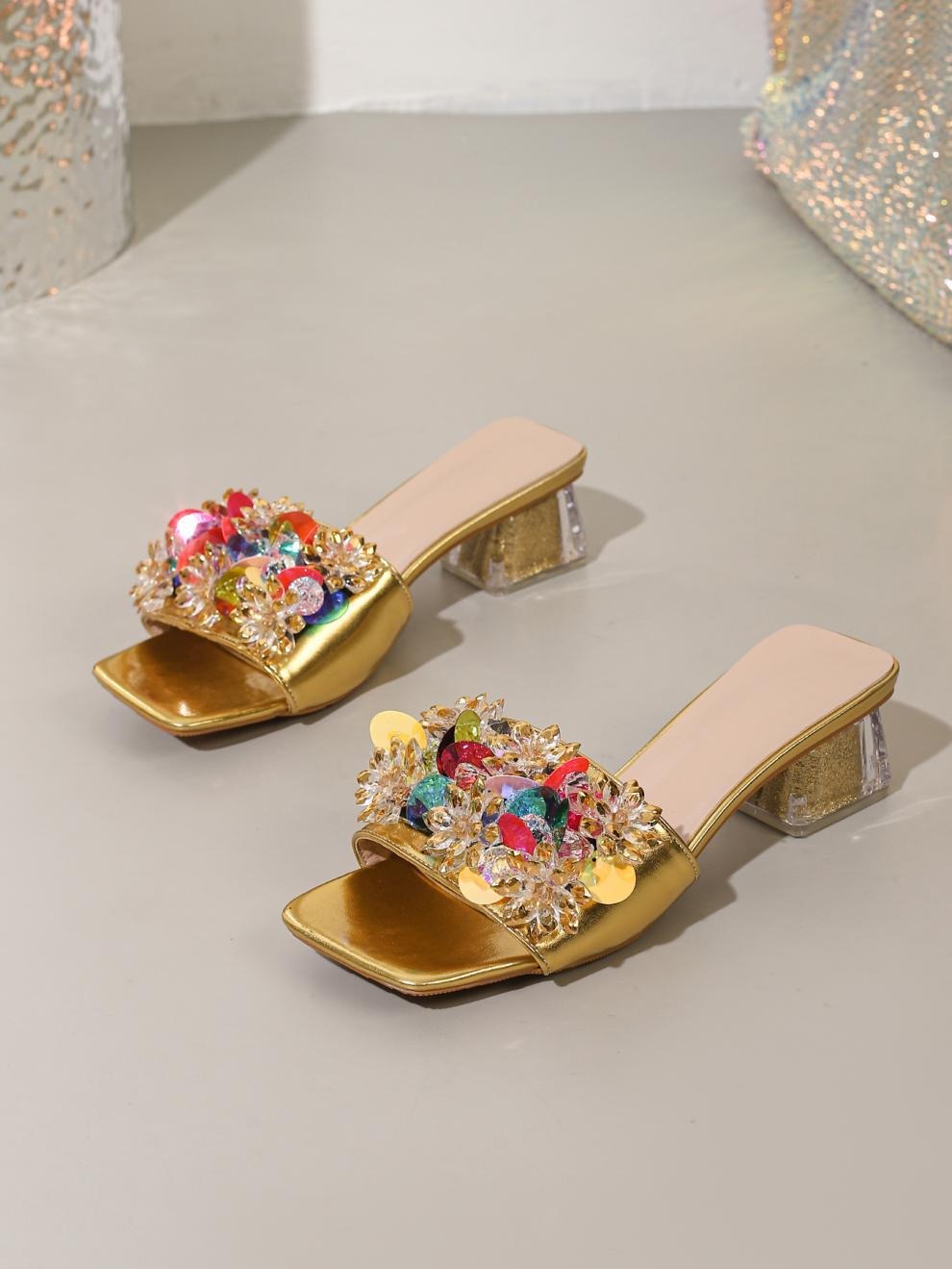 Sparkling Rhinestone Sandals