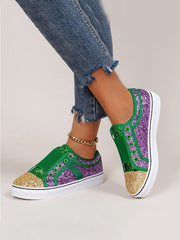 Color Block Sequin Canvas Sneakers