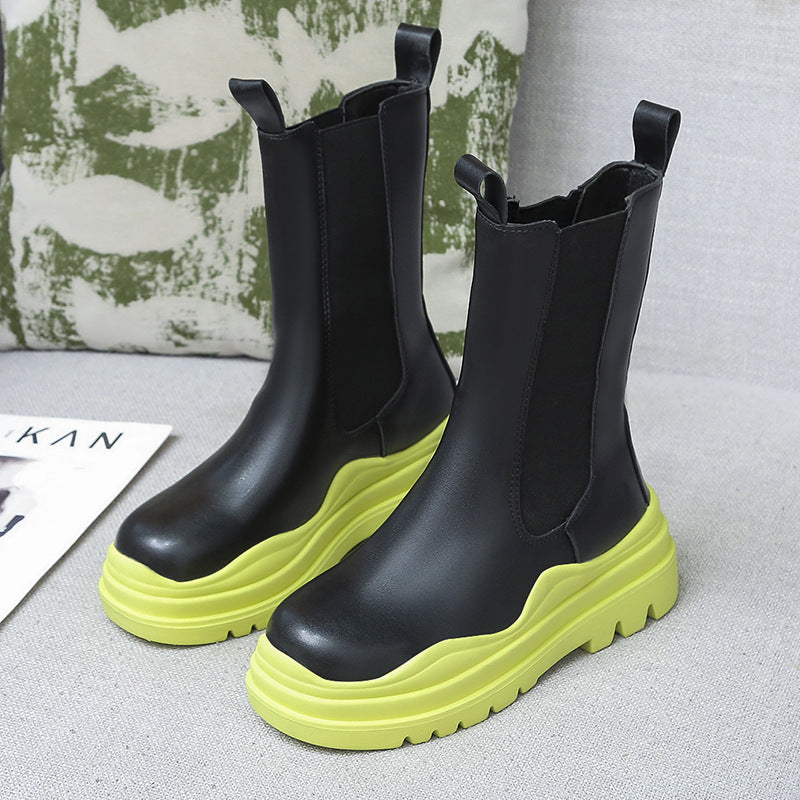 Chunky Soled Flatform Boots