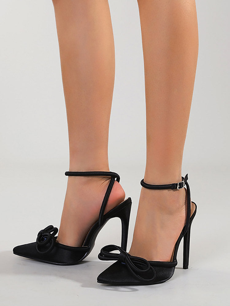 Pointed Toe Bow Stiletto Heels