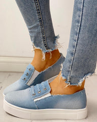 Eyelet Detail Flat Casual Shoes