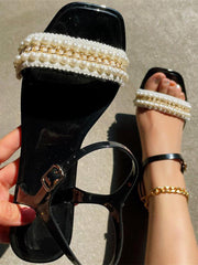 Pearls Chain Flat Sandals