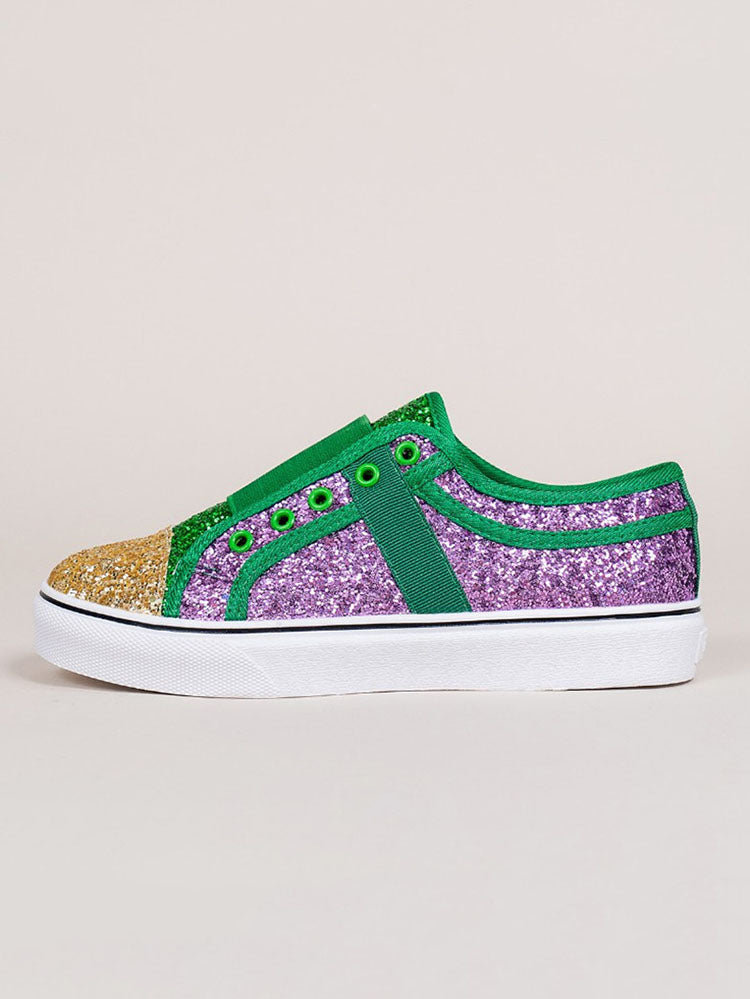 Color Block Sequin Canvas Sneakers