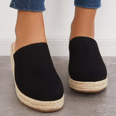 Espadrilles Mule Wedges Platform Slip on Backless Sandals