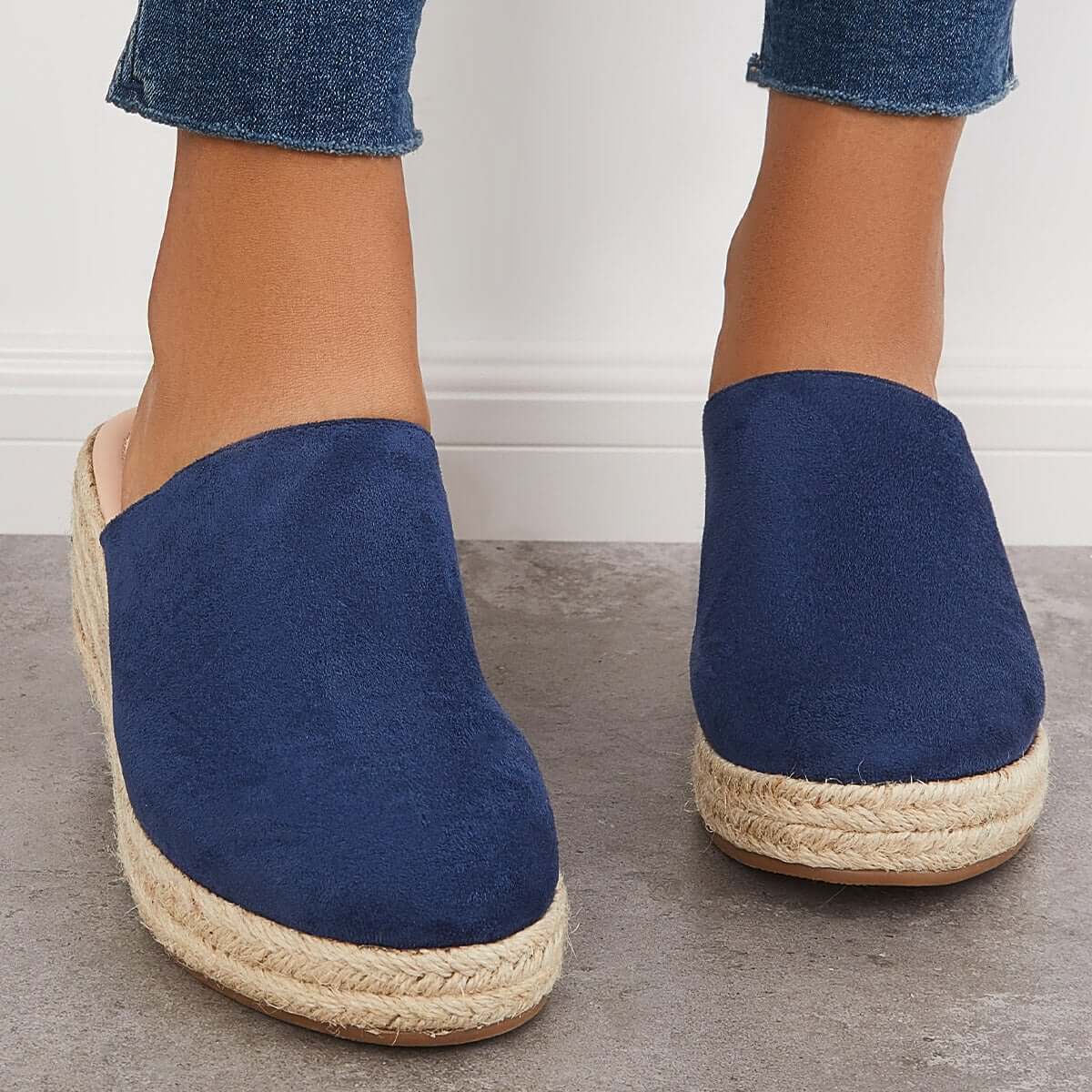 Espadrilles Mule Wedges Platform Slip on Backless Sandals