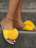 Plush Flat Slide Sandals