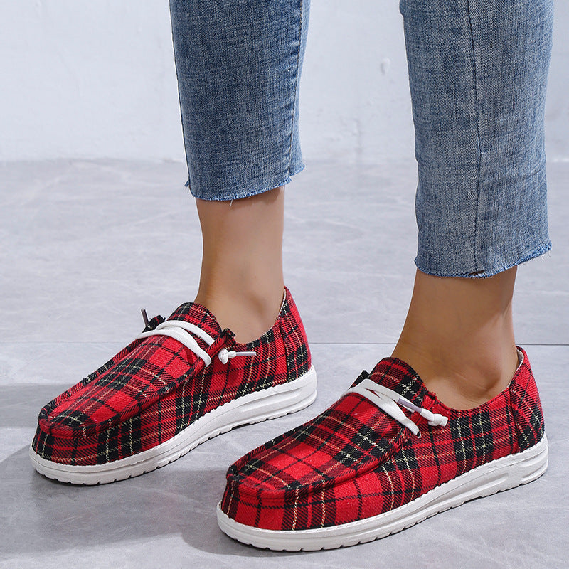 Casual Lace-Up Loafers Canvas Shoes