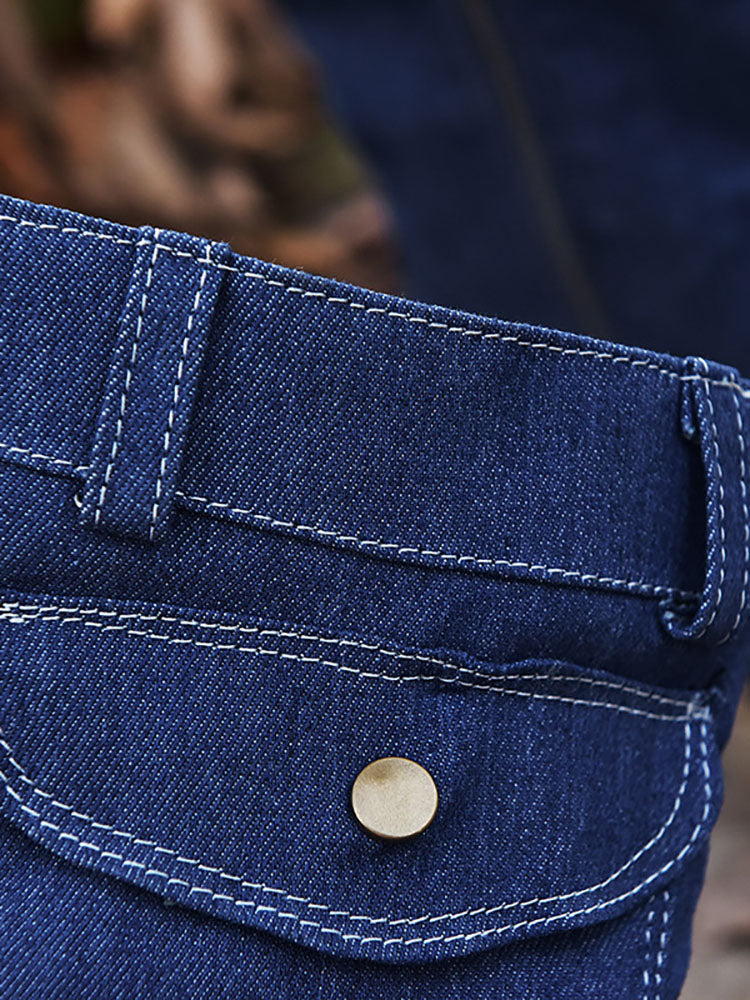 Denim Chunky Heel Boots â zierashop