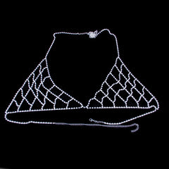 Mesh hollow bikini body chain set Silver XG2127(Suitable for all sizes)