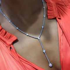 Simple zircon geometric necklace XG2115