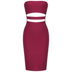 Strapless Sleeveless Cut Out Mini Bandage Dress