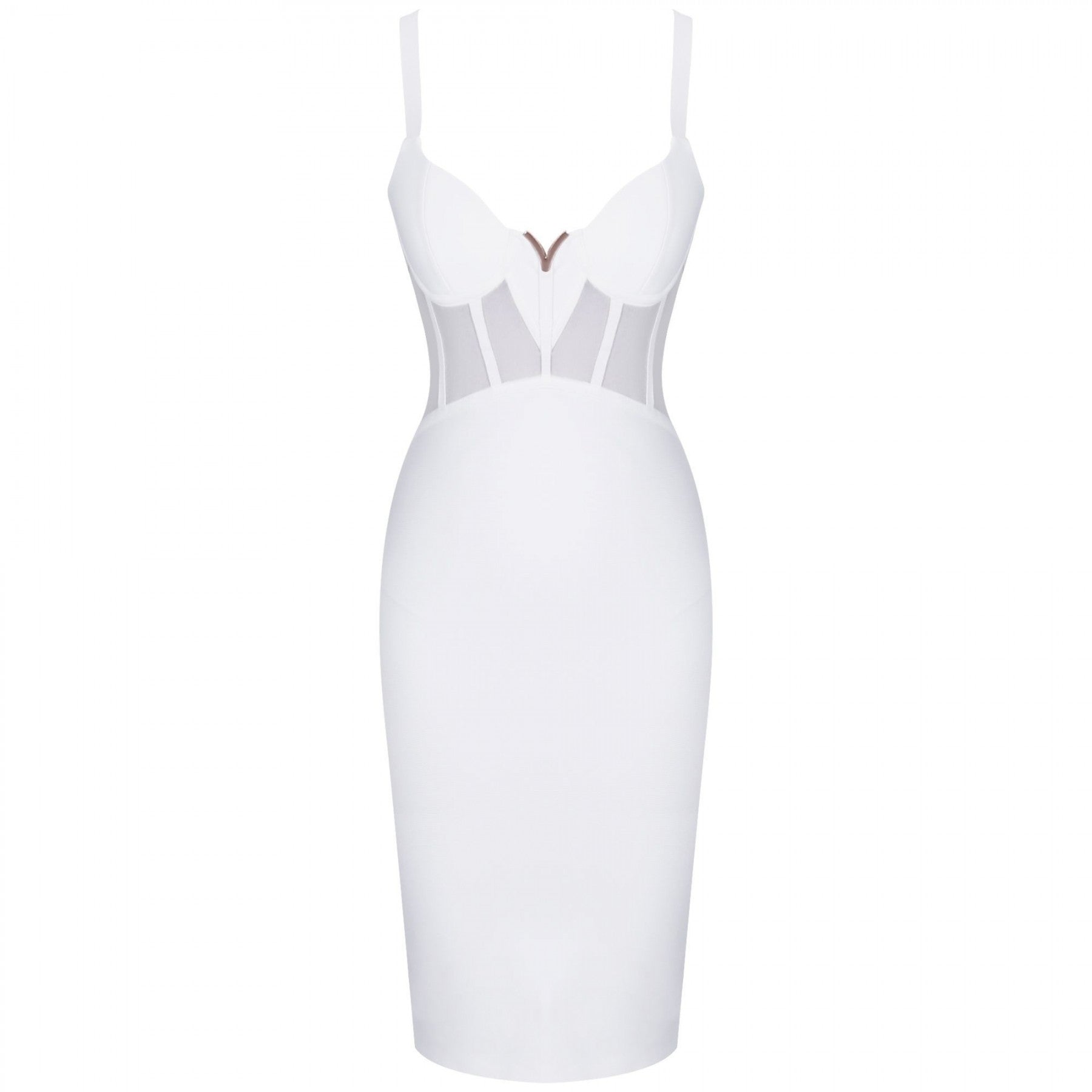 Strappy Sleeveless Mesh Midi Bandage Dress